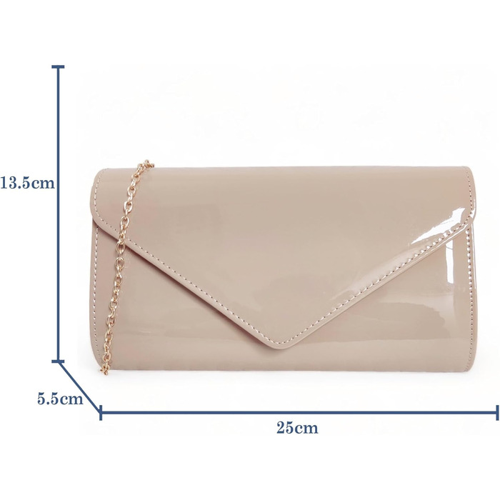 Клатч/Сумочка лакована для нареченої, весілля, вечірки, середнього розміру, колір нюд