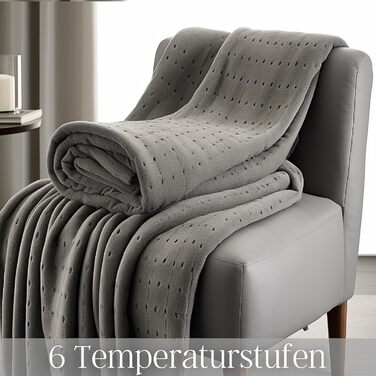 Електрична ковдра з підігрівом Steinborg з автоматичним вимиканням 150 x 80 см Таймер на 6 годин Можна прати в пральній машині при 30C 6 налаштувань температури Дистанційне керування Ковдра з підігрівом Підковдра з підігрівом Ковдра з підігрівом