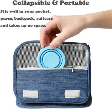 Складана силіконова дорожня кружка, харчового класу, складна кемпінгова кружка з кришкою, розширюваний набір чашок для пиття, портативна, ступінчаста конструкція для кемпінгу та походів на природі