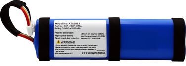 Акумулятор BLESYS для JBL Xtreme 3-го покоління, 7.4V літій-іонний акумулятор GSP-2S2P-XT3A для Bluetooth-колонки JBL Xtreme 3