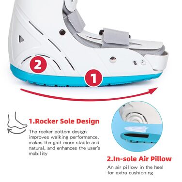 Медичні надувні черевики для ходьби, високі черевики для ходьби, черевики для переломів, повітряні ходунки, ортез для розтягнень щиколоток, відновлення після болю в стопі, стресових переломів, переломів стопи, ахіллового тендиніту (M)