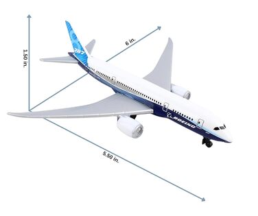 Одномісний літак Boeing 787 малого масштабу, модель літака, іграшкова мініатюрна модель з металу та пластику - для дітей віком від 3 років