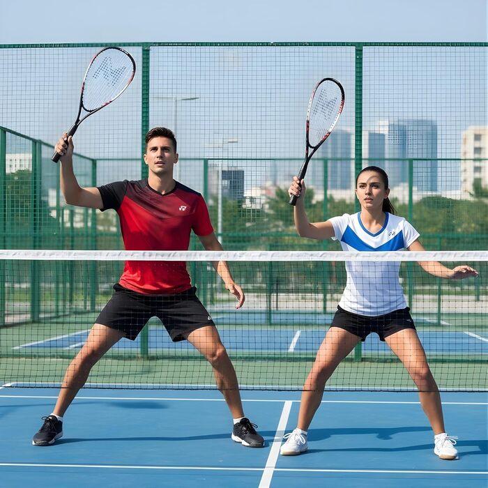 Набір для швидкісного бадмінтону, 2 зручні алюмінієві ракетки, довжина 58,9 см, ідеально підходять для стабільної та швидкої гри, високоякісна сумка (MSP-002)