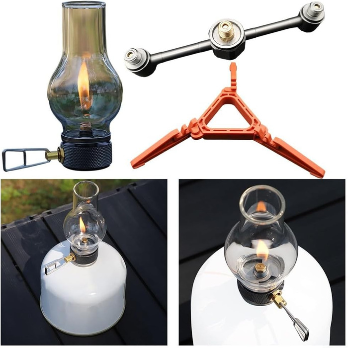 Газовий ліхтар з підсвічуванням, газовий ліхтар для кемпінгу, портативні ліхтарі для паливного намету на природі, для кемпінгу на свіжому повітрі, походів (комплект з 2 газових ліхтарів)