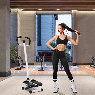 Міні-степер для домашнього використання, гідравлічний велотренажер з еспандерами та РК-дисплеєм, тихий та стабільний, тренування для ніг, рук та сідниць