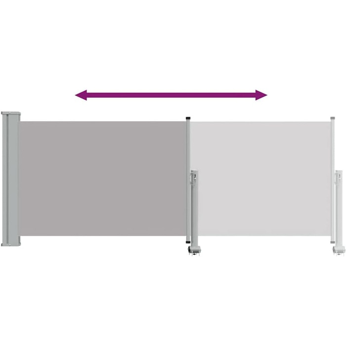 Розсувний бічний тент 100x300 см сірий, екран для забезпечення конфіденційності, вітрозахисний тент 100 x 300 см сірий