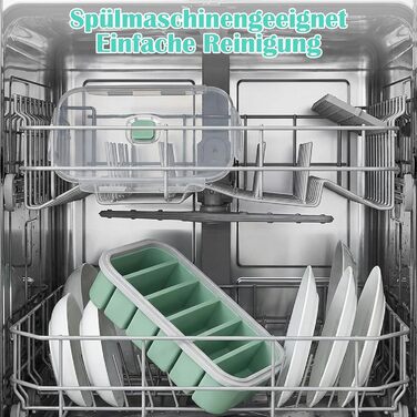 Контейнери для заморожування супів, 2 шт., силіконові лотки для заморожування на 6 відділень з кришками, герметичні та герметичні, підходять для супу, дитячого харчування, кубиків льоду, бульйону, соусу або масла, контейнери для заморожування кубиків льод