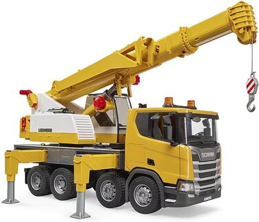Кран вантажівка Scania Super 560R жовтий 116 світло-звуковий модуль