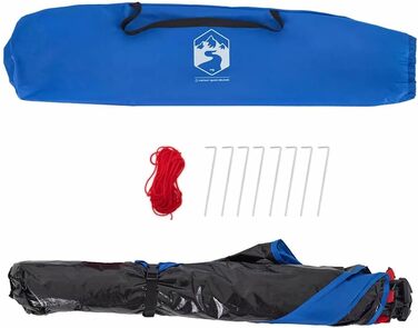 Пляжний намет vidaXL, пляжний намет із системою швидкого зняття, водонепроникний кемпінговий намет з відкритим входом, захист від сонця, блакитно-синій, 190T поліестер