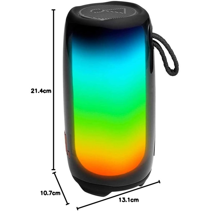 Портативна Bluetooth-колонка чорного кольору зі світловим шоу та до 12 годин відтворення - Пило- та водонепроникність IP67 - Можна