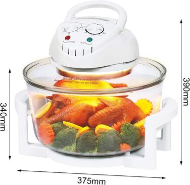 Тринтіонна галогенова піч Конвекційна піч маленька 17 літрів Галогенова конвекційна піч з конвекційним грилем з подовжувальним кільцем Галогенова піч 1400 Вт для овочів, м'яса