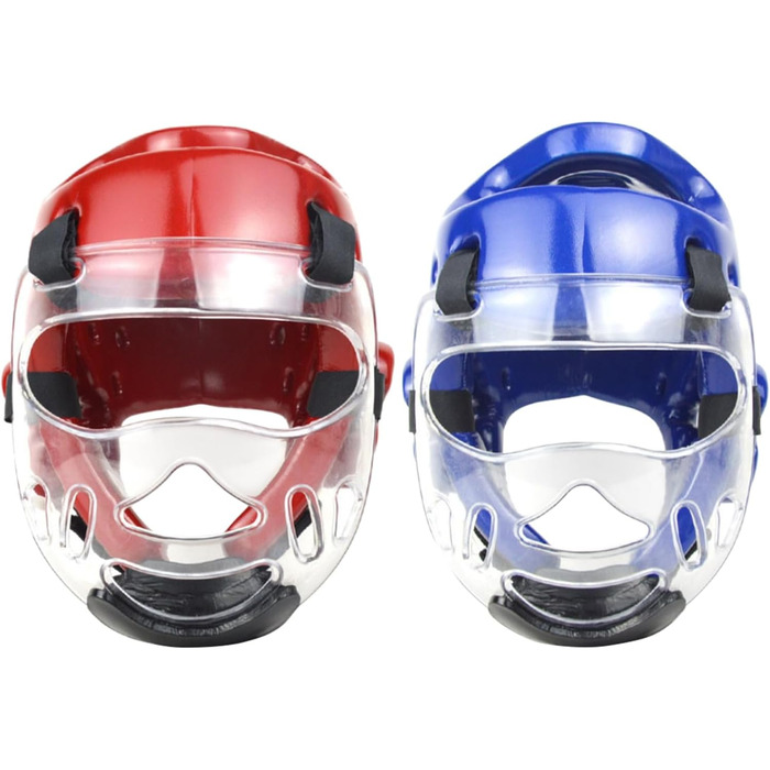 Шолом для тхеквондо, дихаючий, амортизуючий, багатоцільовий, захист голови, спаринг-шолом для спортивного боксу, синій, розмір M