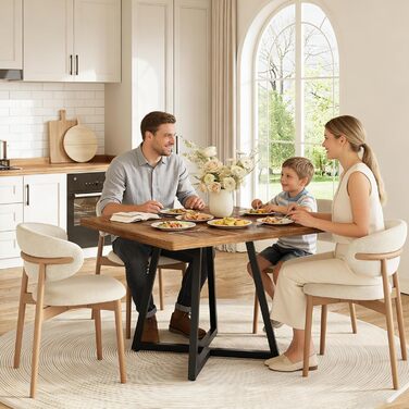 Невеликий обідній стіл для 4 осіб, квадратний обідній стіл для невеликих приміщень, обідні столи, сільський коричневий дерев&39яний кухонний стіл з металевими ніжками, сучасний столик для кафе для відпочинку в квартирі