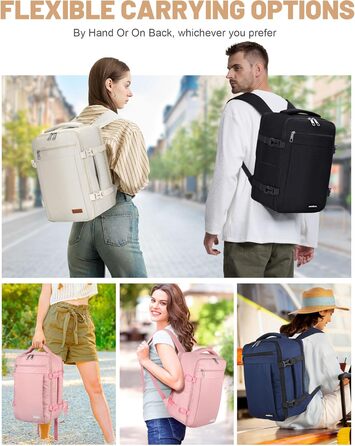 Рюкзак для ручної поклажі Ryanair 40x20x25, поклажа під сидінням, максимальний розмір поклажі для подорожей у салоні, сумка для перельоту, сумка для багажу на вихідні з плечовим ременем, сумка-дама, спортивна сумка - 20 л, колір слонової кістки 40x20x25 с