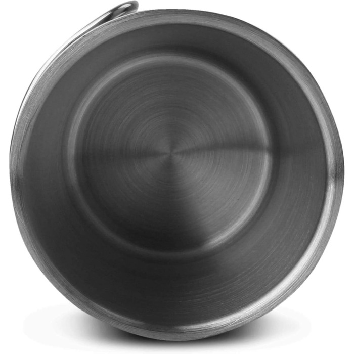 Похідний набір посуду у військовому стилі каструля Бундесверу, 5-предметний столовий набір та чашка з відкидною ручкою та кришкою. Іржавісткий, термостійкий, колір оливковий.