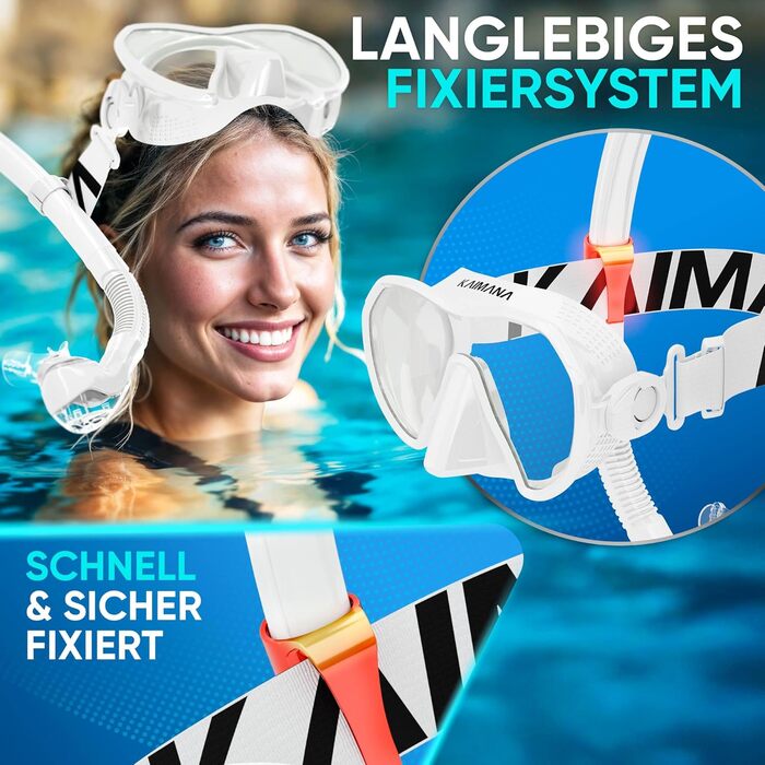 Новий комплект для підводного плавання KAIMANA AquaVision Elite для дорослих, що включає сумку для перенесення, зручну маску для підводного плавання для дорослих, альтернативу масці для підводного плавання, маску для підводного плавання з тканинним/силіко