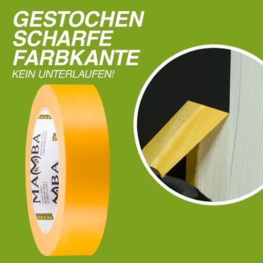 Малярська стрічка Mamba Goldband 10 шт. Малярська стрічка 30 мм x 50 м Професійна малярська стрічка Малярська стрічка Клейка стрічка Washi-стрічка Золота паперова стрічка Самоклейка