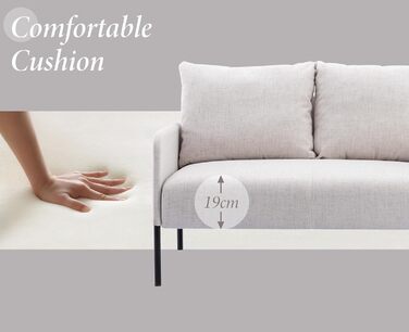 Диван Chairus 2-місний лляний двоспальний диван для вітальні Диван-диван для маленької квартири Сучасний міні-диван для спальні (бежевий) 2K (120 см x 76,5 см x 80 см) бежевий