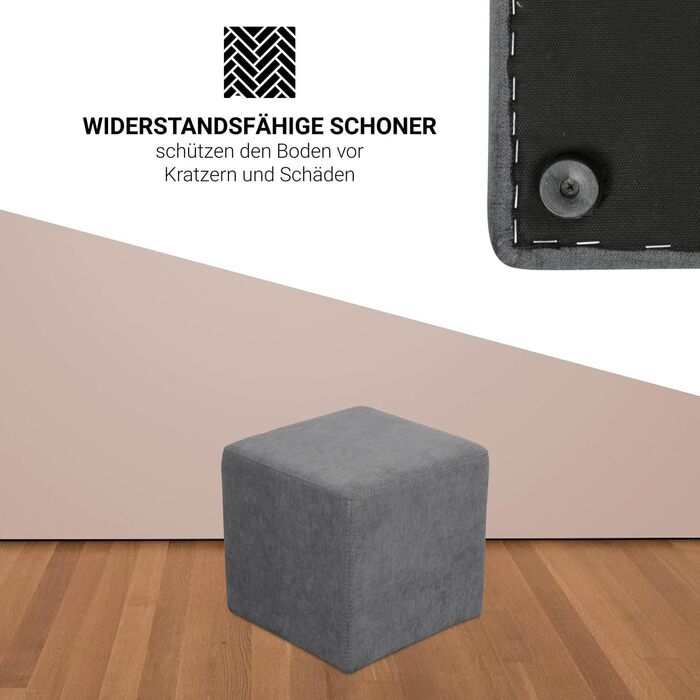 Кубоподібне сидіння 42 см - Високоякісний, простий у догляді пуф-стілець - Пуф вагою лише 4 кг - Ідеальний варіант для сидіння (Coral12)