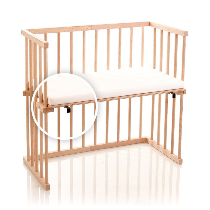 Приліжкове ліжко Dreamgood, букове дерево, в комплекті матрац Prime, білий.