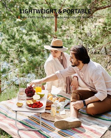 Складаний стіл для ноутбука, портативний стіл для колін, приліжкова тумбочка, легкий столик для сніданку, піднос, робочий стіл, підставка для ноутбука, міні-стіл для роботи, письма, малювання, їжі, білий/Розкішний сад