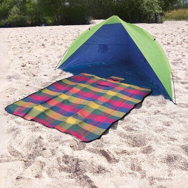 Пляжний навіс Riva із захистом від ультрафіолету 60, приблизно 2,4 x 1,25 x 1,25 м, легкий та компактний для транспортування, ідеально підходить для пляжу, відкритого басейну, саду та відпустки, 40273 -