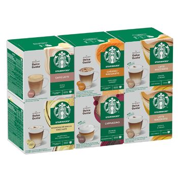 Набір STARBUCKS, кавові капсули Nescaf Dolce Gusto White Cup Variety Pack, 6 x 12 (72 капсули) ексклюзивно на Storeo