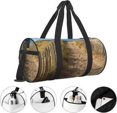 Спортивна сумка, дорожня сумка, пляжний принт, з принтом, сумка на нічліг, чорна, універсальний розмір, сумка для подорожей
