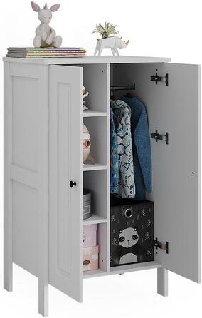 Дитяча шафа Ajaton, біла - 70x1253 см, виготовлена з ДСП - дитяча полиця для дітей та підлітків, практичне рішення для добре організованих кімнат, біла 70x120,6x53,4 см