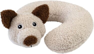 Подушка для шиї Rocky, для дітей віком від 3 років, плюшева подушка для шиї, м&39яка, дорожня подушка для автомобіля та літака, для собаки, бежево-коричнева