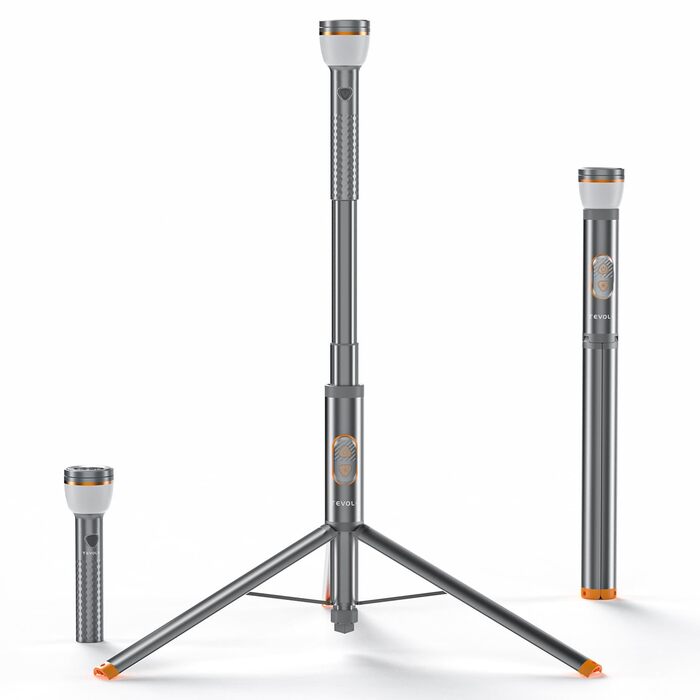 Телескопічний та складаний кемпінговий ліхтар, 800 люмен, водонепроникний IP65, з пультом дистанційного керування та магнітною основою, перезаряджається через USB, регульована висота зовнішнє освітлення для пригод, кемпінгу, аварійного освітлення