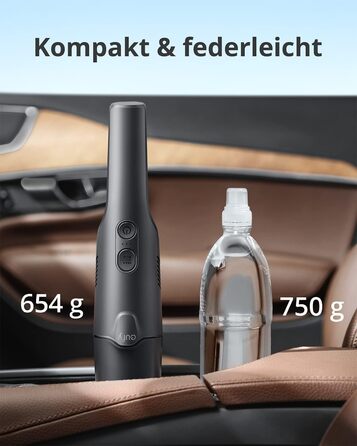 Ручний пилосос eufy HomeVac H20, Акумуляторний автомобільний пилосос, потужність всмоктування 40 Вт, вага приблизно 654 г, зарядни