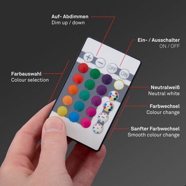 Стеля LED-панель BRILONER RGB-освітлення, диммер, керування кольором, підсвітка, з пультом ДК, 22 Вт, 2700 Лм, 4000 К, біла, Ø 42 см
