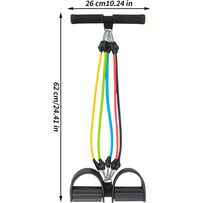 Еспандер для педалей, тренажер для м&39язів живота еластичний, нековзний, регульований, для фітнесу, тонусу, розтяжки вдома, чорний