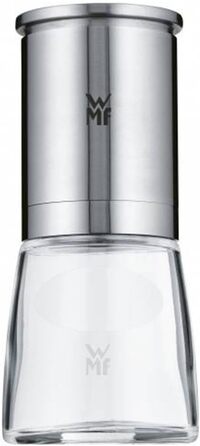 Млин для солі та перцю 14 см, без наповнення, Соляний млин, Керамічний подрібнювач Pepper Mill, Cromargan з нержавіючої сталі, Скляний контейнер, Млин для солі, перцю, перець чилі одинарний