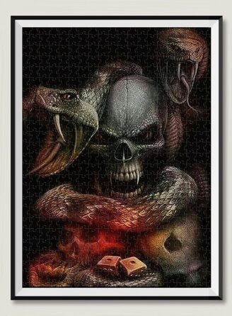 Дерев&39яний пазл із черепа та змії на 6000 елементів. Подарунковий сімейний класичний пазл