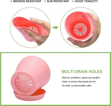 Горщики для рослин пластикові з блюдцем круглі квіткові горщики пластикові горщики для розсади загущувачі горщики для розсади міні
