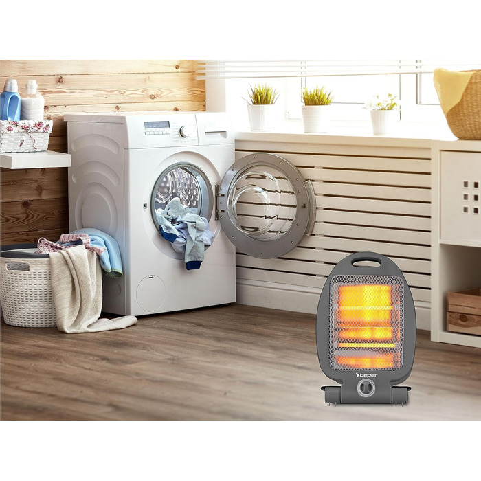 Кварцовий обігрівач BEPER P203PAN004, 400/800 Вт, швидкий нагрів, 2 рівні потужності, 2 нагрівальні елементи, еко-функція, автоматичне вимкнення, сірий, модель 2025