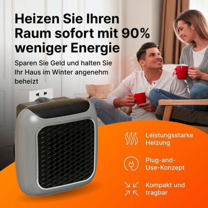 Міні-керамічний електричний обігрівач WellHeater, електричний обігрівач із розеткою