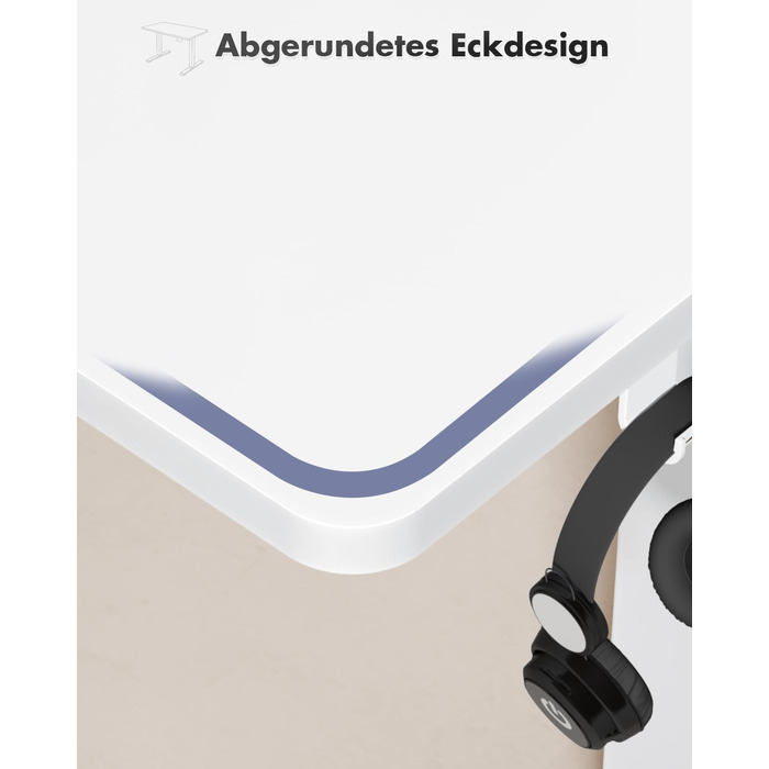 Письмовий стіл Devoko з регульованою висотою, стіл з електричним регулюванням висоти, офісний стіл для роботи сидячи та стоячи, комп&39ютерний стіл з функцією пам&39яті, стіл для роботи стоячи, офісний стіл, 120 x 60 см, білий