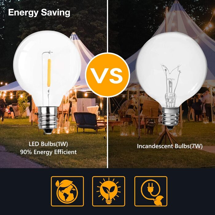 Світлодіодні казкові вогні GPATIO на відкритому повітрі, 18M казкові вогні на відкритому повітрі з 30 Теплі білі пластикові лампоч