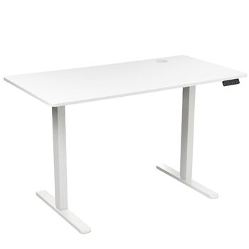 Стіл FlexxPro з регульованою висотою 3 розміри та 2 кольори Безперервна робоча поверхня Включно зі світлодіодною панеллю керування та системою керування кабелями Електричне регулювання та ергономічний 100x60 см, білий