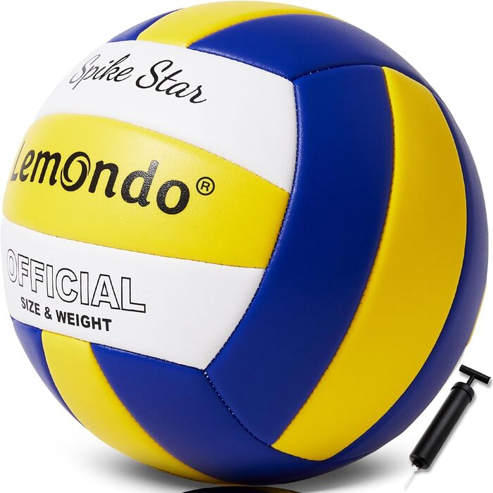 М&39який пляжний волейбол Lemondo з PU, водонепроникний, з насосом, для приміщень і вулиці, для гри, тренувань, пляжних м&39ячів (з насосом), білий