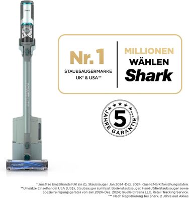 Акумуляторний пилосос Shark PowerLite Clean & Empty Pet, до 40 хв роботи, бірюзовий