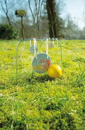 Маленький крокет Садові друзі з дерева, міцна гра на свіжому повітрі з милими мотивами тварин, для дітей віком від 3 років, 12646