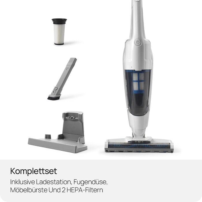 Акумуляторний пилосос 2-в-1 Vacmaster 20V, HEPA 13, 30 хв роботи, безмішковий, для твердих поверхонь, сірий