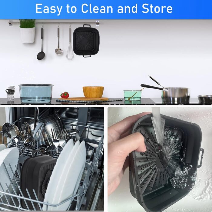 Набір аксесуарів для фритюрниці, аксесуари для фритюрниці з силіконовою формою 2 шт. XXL Силіконова форма для випічки Philips 6.2 л, COSORI 5.5 л/4.7 л, Cecotec 6 л зі щіткою для олії, кухонними щипцями та 2 силіконовими рукавичками