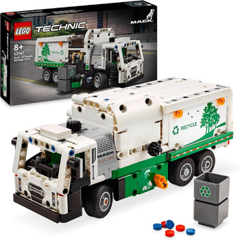 Електричний сміттєвоз LEGO Technic Mack LR, модель сміттєвоза для рольової гри у переробку, іграшка-вантажівка для дітей, подарунк