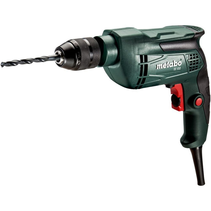 Дриль Metabo BE 650 (600360930) картонна коробка, номінальна вхідна потужність 650 Вт, вихідна потужність 320 Вт, Ø свердла 13 мм