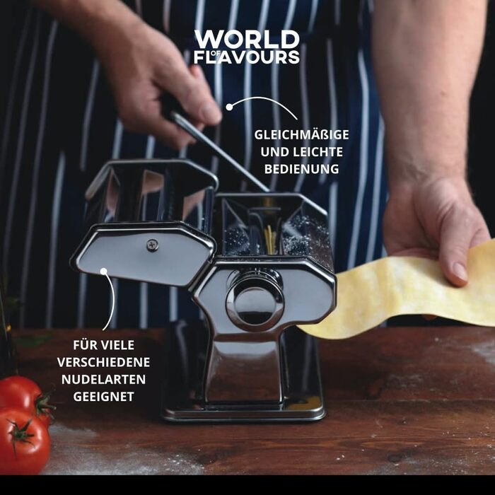 Ручна м'ясорубка-пастамашина Kitchen Craft Deluxe з нержавіючої сталі подвійне лезо, 9 налаштувань товщини, затискач для столу для лазаньї, равіолі, спагеті та тальятеле